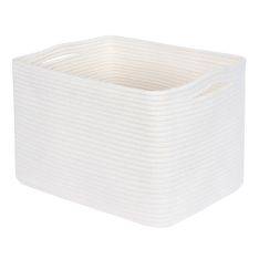 Förvaringskorg / Tvättkorg i Bouldsreb - 38x25,4x25,4cm - Vit