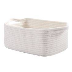 Boulds repförvaringskorg med handtag - 32.5x22.5x14cm - Vit