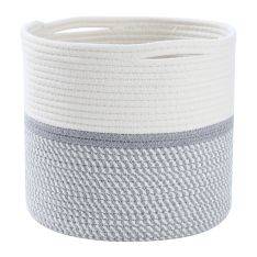 Förvaringskorg / Tvättkorg i Bouldsreb - 27x27x27cm - Ljusgrå