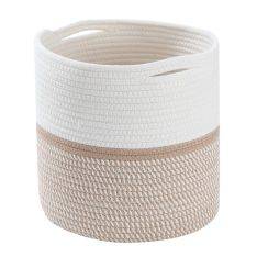 Förvaringskorg / Tvättkorg i Bouldsreb - 27x27x27cm - Khaki