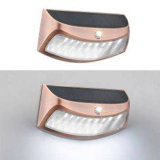 Utomhus Solar vägglampa - Tänds automatiskt - Vitt ljus - Koppar