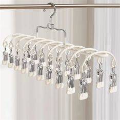 Hängare Multifunktionell klädhängare I rostfritt stål med 20 klämmor