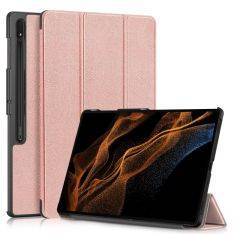 Samsung Galaxy Tab S9 Ultra - Tri-Fold läderfodral - Wake up/sleep funktion - Rose guld