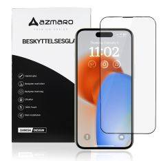 iPhone 15 Pro Max - Azmaro Premium heltäckande skärmskydd i Härdat glas