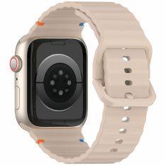 Apple Watch 10 46mm / 9/8/7/6/5/4/3/2/1/SE - 45/44/42mm / Watch Ultra / Ultra 2 - Silikon armband - Mjölkfärgad