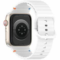 Apple Watch 10 42mm / 9/8/7/6/5/4/3/2/1/SE - 41/40/38mm - Silikon armband - Vit