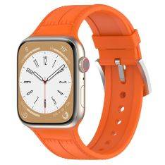 Apple Watch 8/7/6/5/4/3/2/1/SE - 41/40/38mm - Silikonarmband - Läderlook - Orange