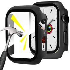 Apple Watch Series 4/5/6/SE/SE (2022) - 44 mm - Shocproof skal med härdat glas - Svart