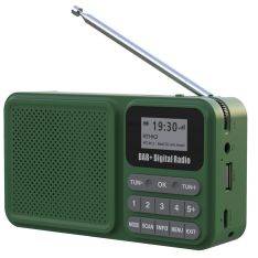 Solcellsdriven radio P11 med DAB, FM och Bluetooth – Utbytbart batteri – Grön