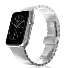Apple Watch 9/8/7/6/5/4/3/2/1/SE - 45/44/42mm / Watch Ultra / Ultra 2 - armband i Rostfritt stål - Silver