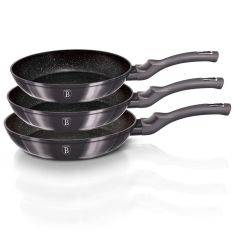 Berlinger Haus - Stekpanna set ø28 / ø24 / ø20 cm - El / Gas / Induktion - Carbon Pro Edition