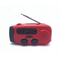 Setty mini nödradio med vev & solceller – Powerbankfunktion – Röd