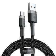 BASEUS Cafule USB-C / USB-A SNABBladdningskabel 15W / 3A – 1M – Grå/Svart