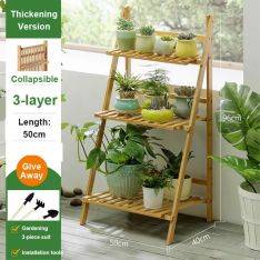 Hylla i bambu med 3 hyllor 50 cm