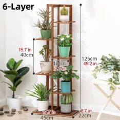 Bambu bokhylla med 6 hyllor - Stl 45x22x125cm