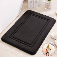 SBR Badrumsmatta med memoryskum 60 x 40 cm - Halkfri - Svart