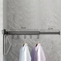 RACK - Väggmonterad Klädställ / Torkställ i aluminium - Vikbar - 1 länk - Svart