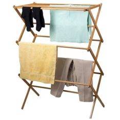 Vikbart klädställ / Torkställ i bambu 74x38x100 cm
