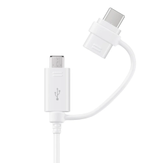 Original Samsung 2-i-1 USB-kabel USB-C/MicroUSB 1,5 m - EP-DG930DW - Vit