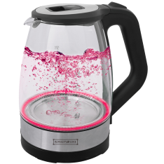 Royalty Line Elektrisk vattenkokare i glas - 1,7L - med rött LED-ljus - 2200W