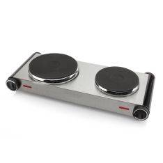 Dubbel Elhäll i rostfritt stål 2500W - Ø15,5/18,5 cm - Steglös justering