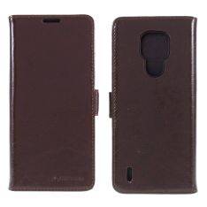 Motorola E7 - AZMARO fodral / plånbok i äkta läder - Brun