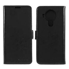 Nokia 5.4 - AZMARO fodral / plånbok i äkta läder - Svart