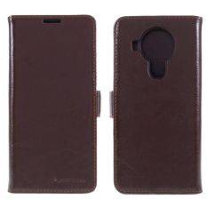 Nokia 5.4 - AZMARO fodral / plånbok i äkta läder - Brun