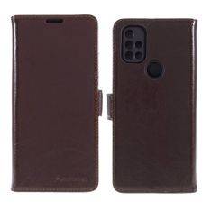 OnePlus Nord N100 - AZMARO fodral/plånbok i äkta läder - Brun