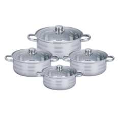 Royalty Line Grytset i 8 delar med glaslock - 9-lagers rostfritt stål