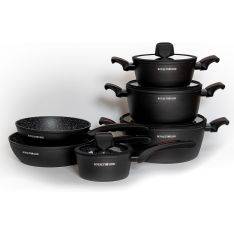 Royalty Line Grytset i 10 delar - Cool Touch - Alla typer av spisar - Svart