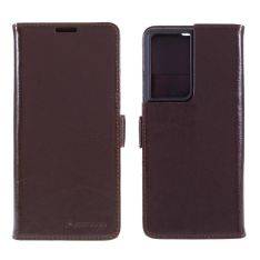 Samsung Galaxy S21 Ultra 5G - AZMARO fodral / plånbok i äkta läder - Brun