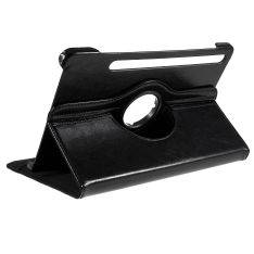 Samsung Galaxy Tab S8 5G - Azmaro äkta läderfodral 360 grader roterbart - Svart