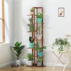 Bambubokhylla med 7 hyllor - Stl 45x22x145cm